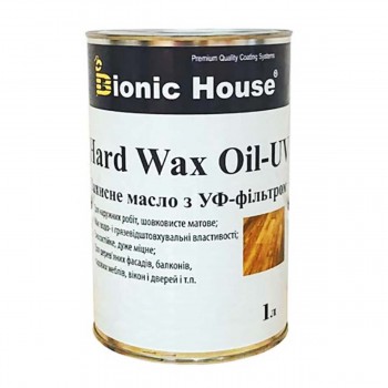 Масло с твердым воском и УФ защитой  1 л  Bionic-House  "Hard wax oil"
