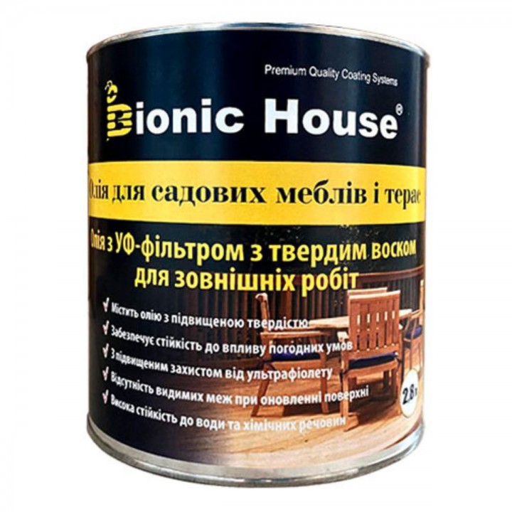 Масло для деревянной садовой мебели 2,8 л Bionic-House (Бионик Хаус) фото, цена, купить в Харькове