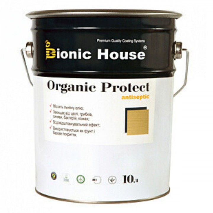 Базовый антисептик для дерева 10л ionic-House "ORGANIC PROTECT"  фото, цена, купить в Харькове